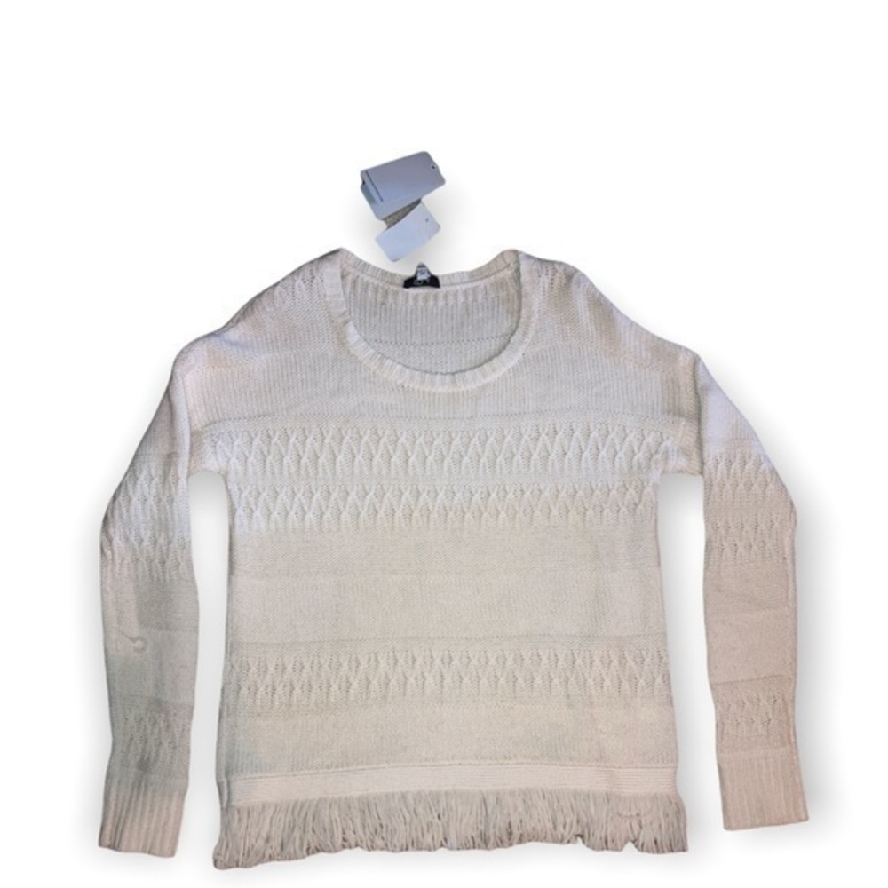 The rails cream fringed sweater nwt cashmere and wool